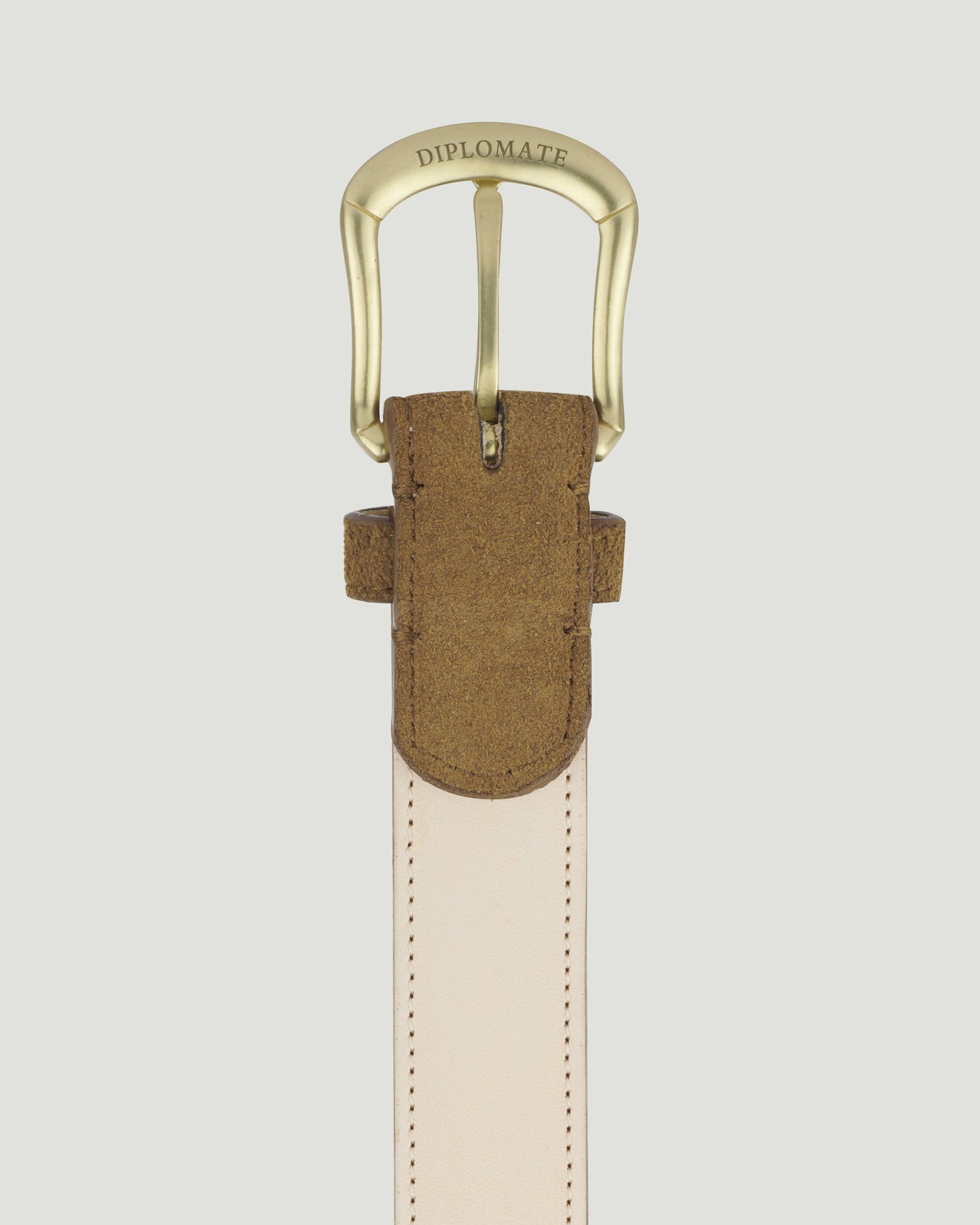 Belt Suede Brass Skeleton Tan