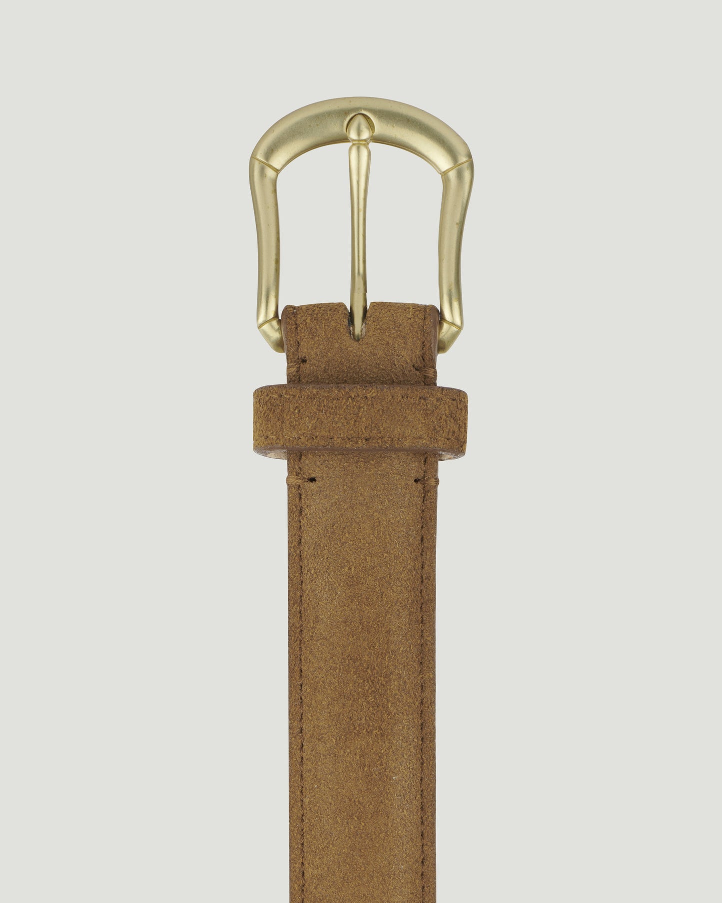 Belt Suede Brass Skeleton Tan