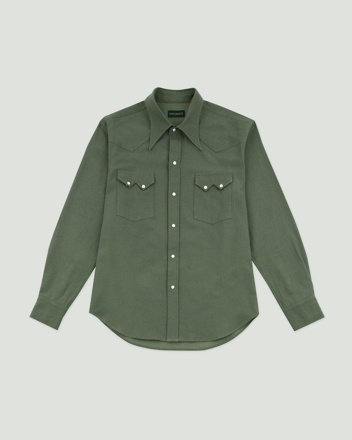 Diplomate OG Green Herringbone Westerner Shirt