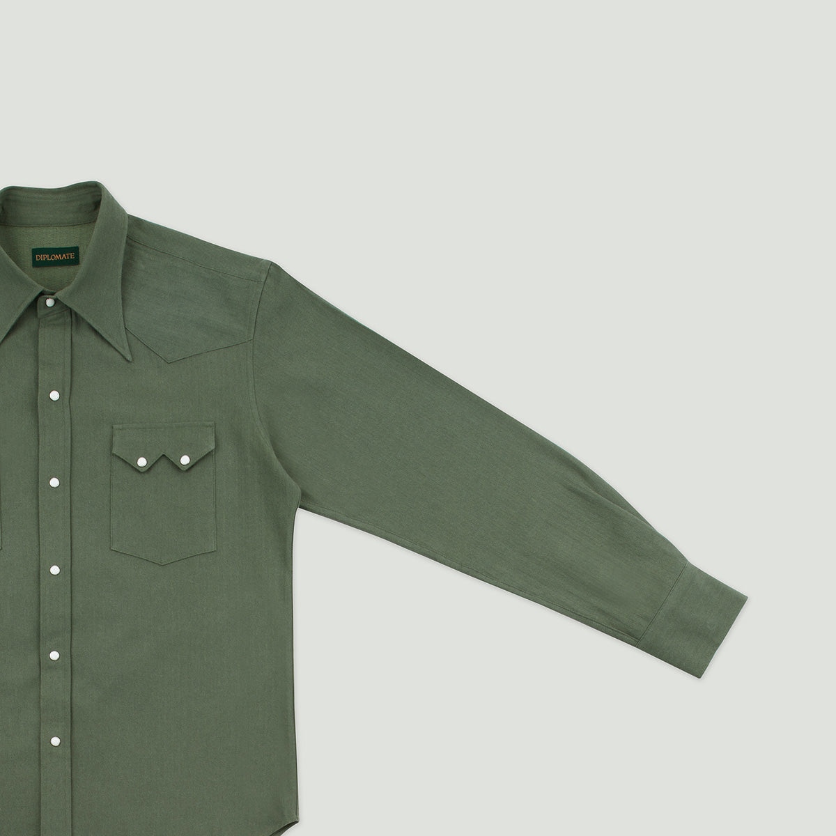 Diplomate OG Green Herringbone Westerner Shirt