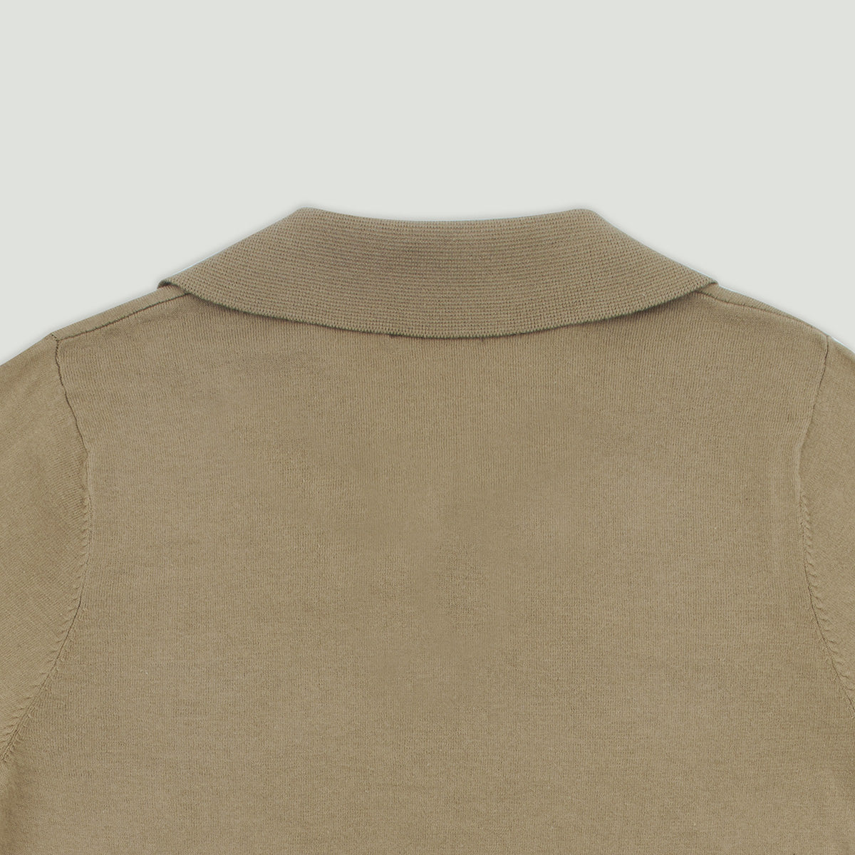 Officiel Beau for CHEZ Diplomate Open-Collar Knitted Polo Shirt in Taupe