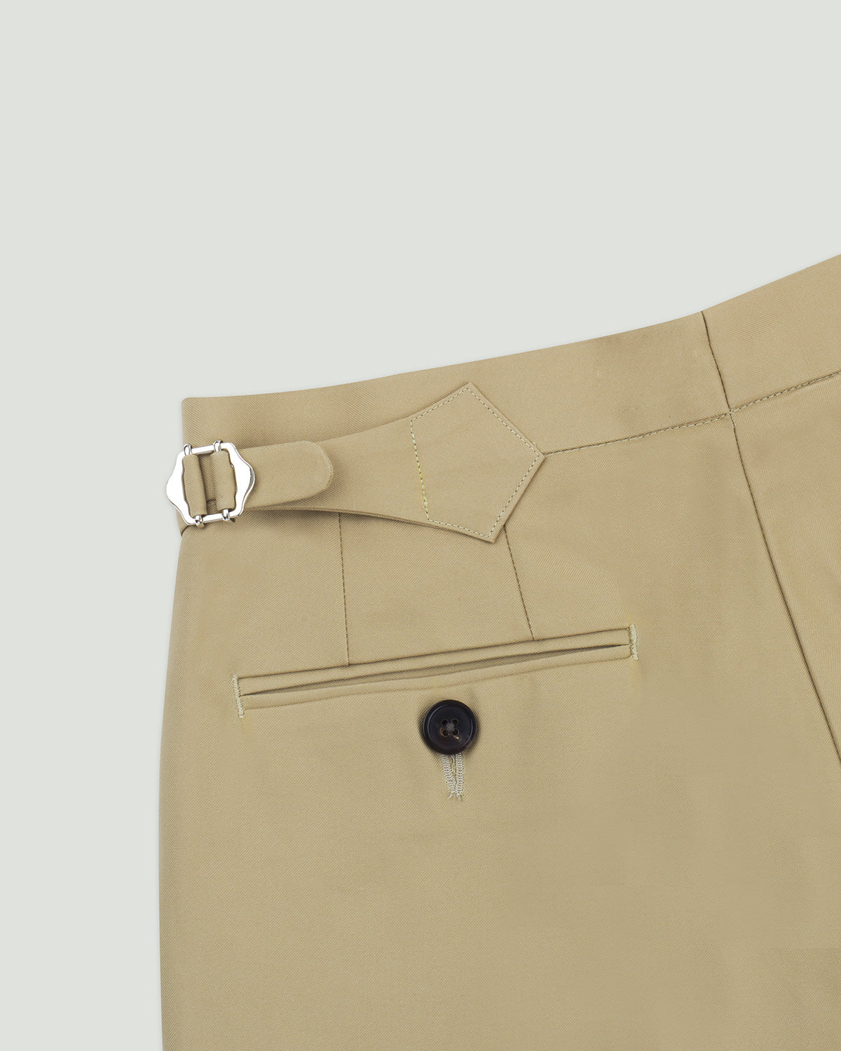 Diplomate Camel Beige Cotton Single Pleated Trousers