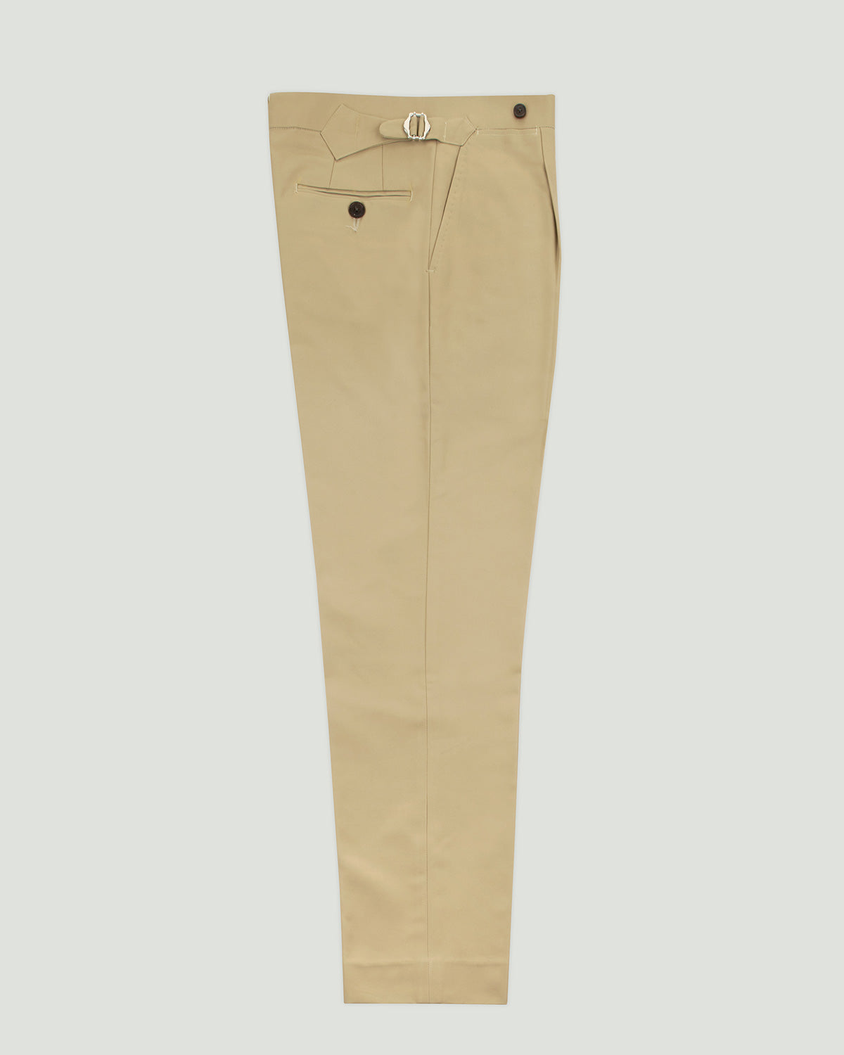 Diplomate Camel Beige Cotton Single Pleated Trousers