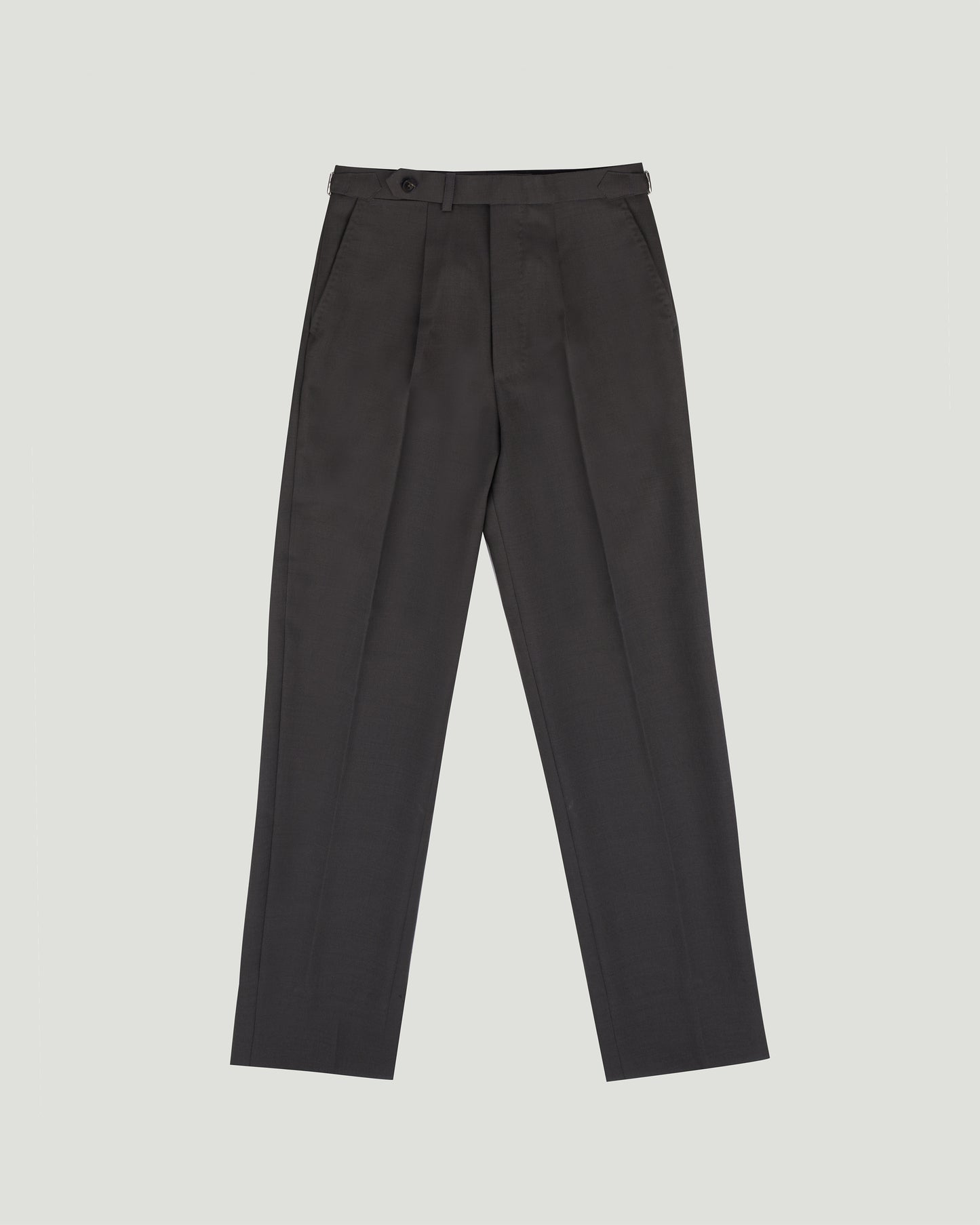 DIPLOMATE Grey Wool Single Pleated Trousers