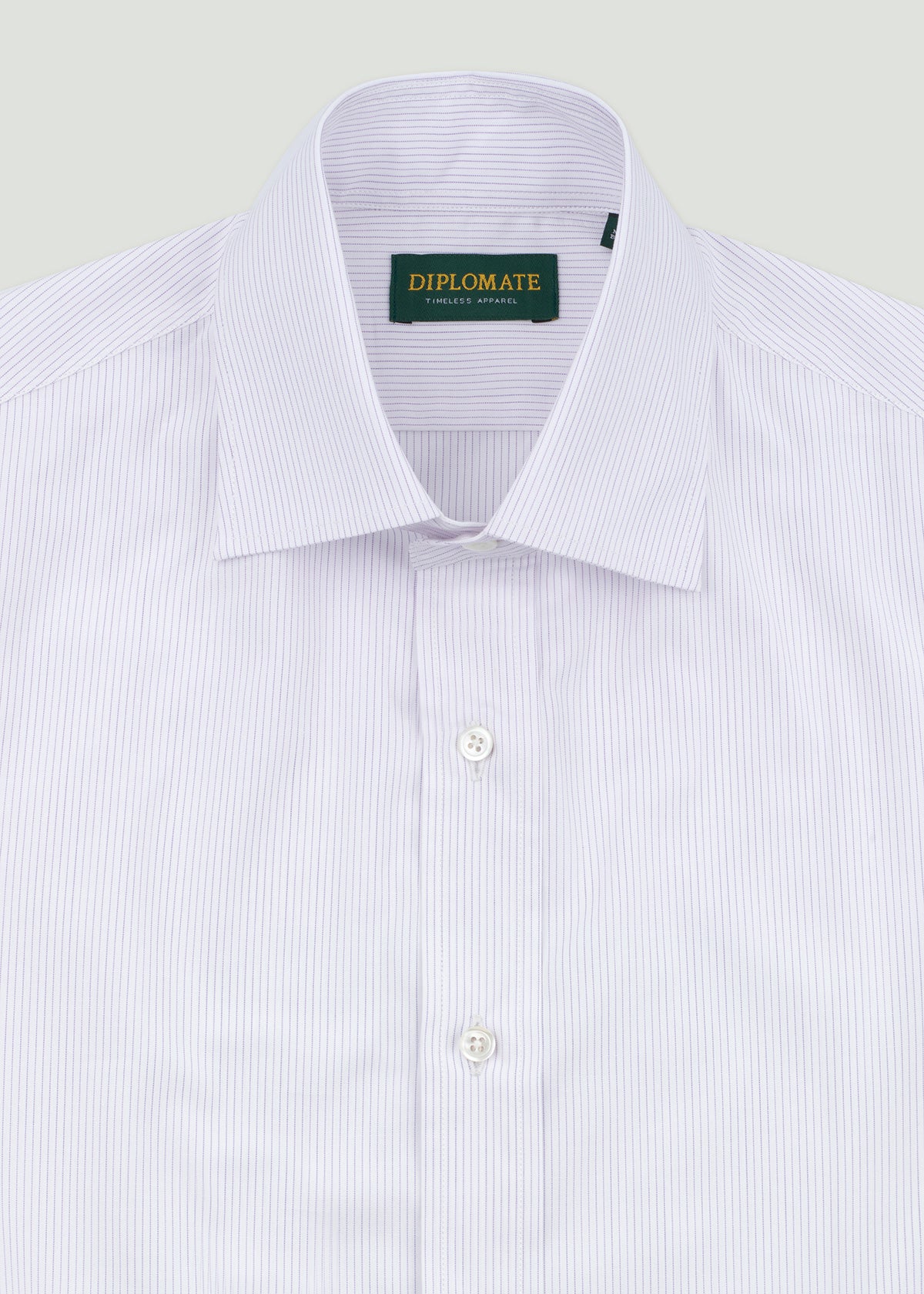 Diplomate Broadcloth Pale Purple Stripes Spread Collar Dress Shirt