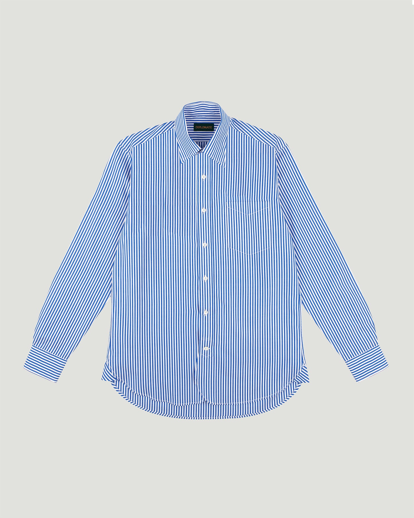 DIPLOMATE Blue Stripes Straight Collar Shirt