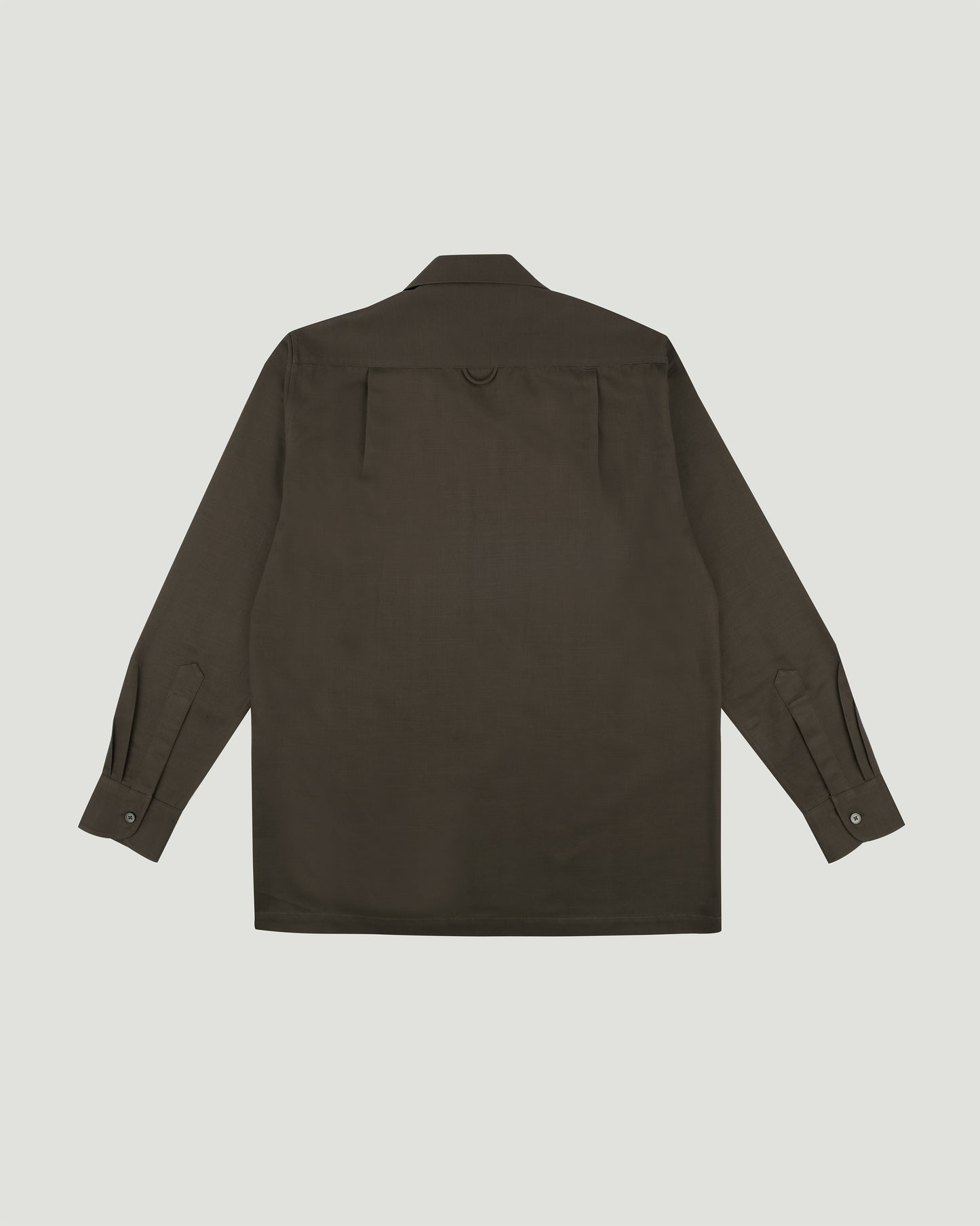DIPLOMATE Brown Opened-Collar Cotton Pique Shirt