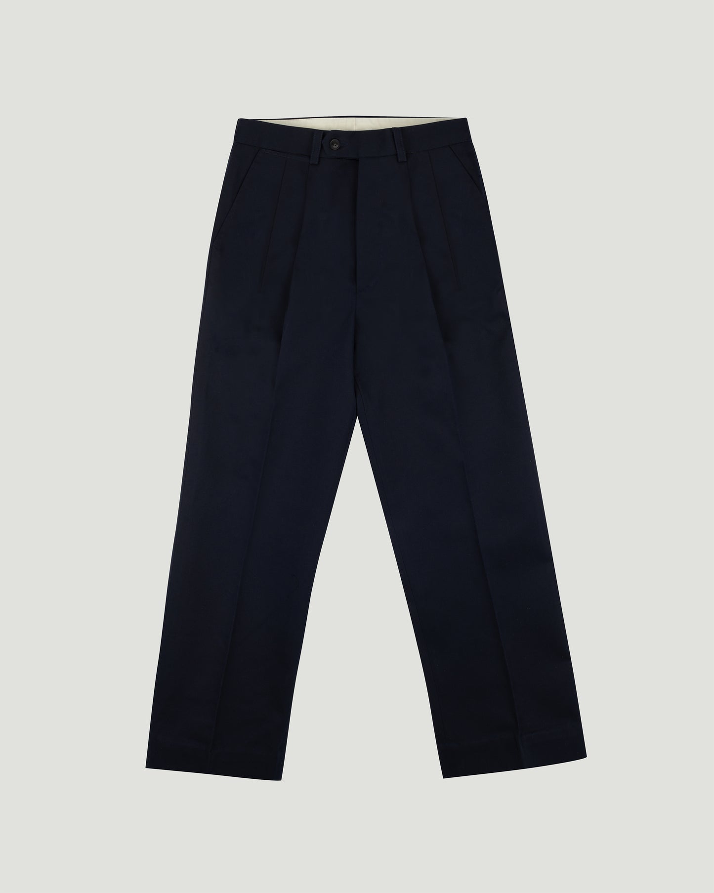 DIPLOMATE Navy Cotton-Twill Trousers