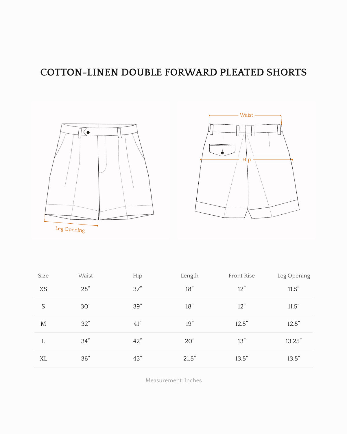 Beige Cotton-Linen Double Forward Pleated Shorts