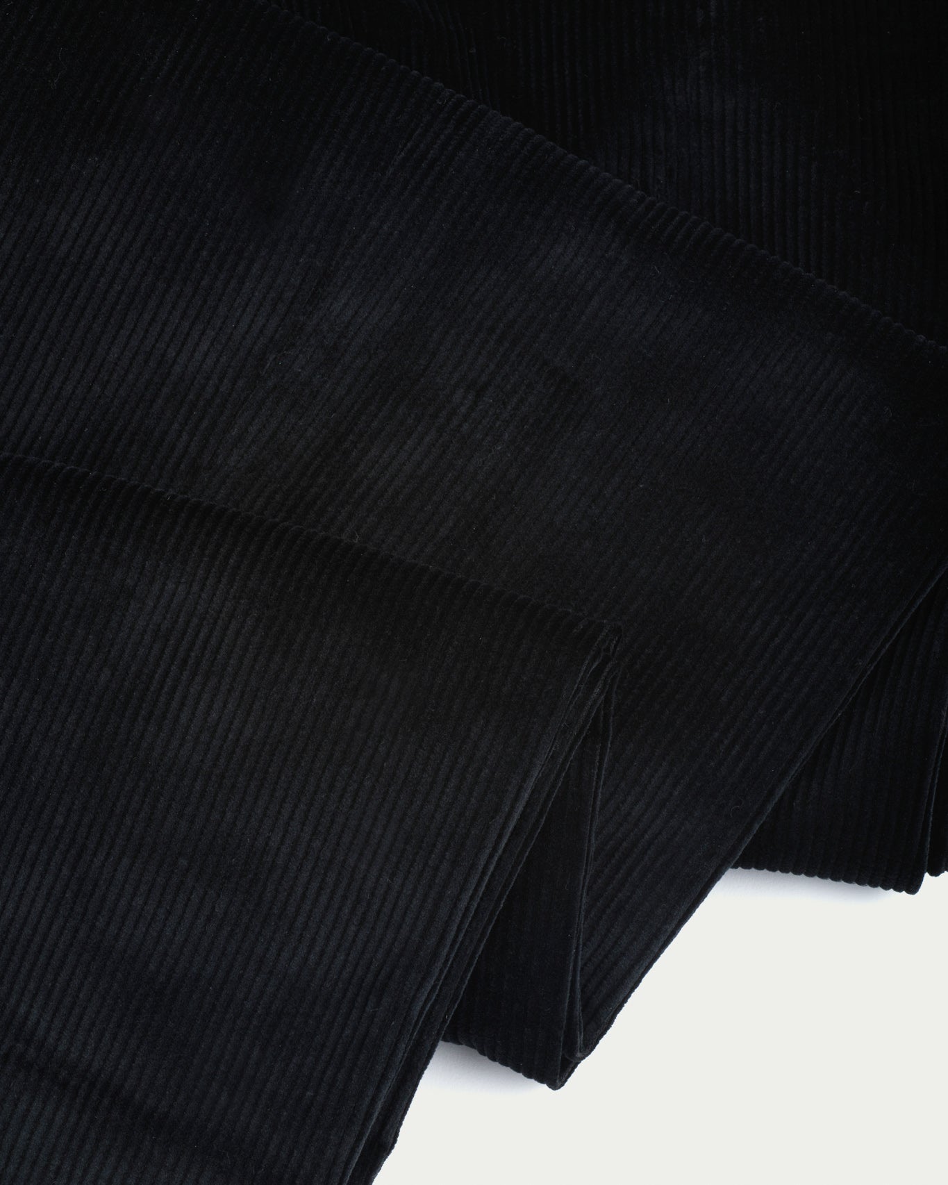 Black Cotton Corduroy Single Pleated Trousers