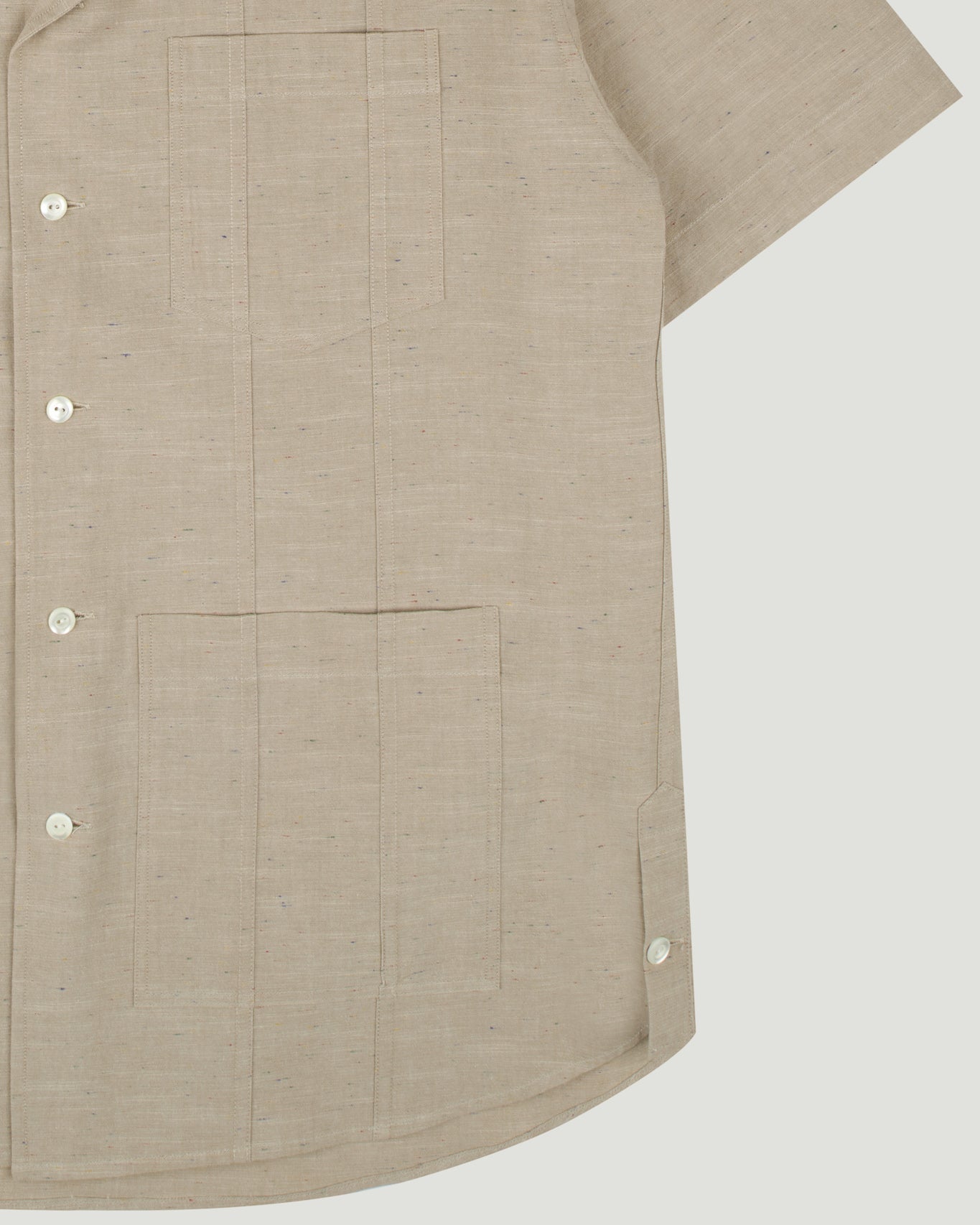 Brown Nep Chambray Cuban Shirt