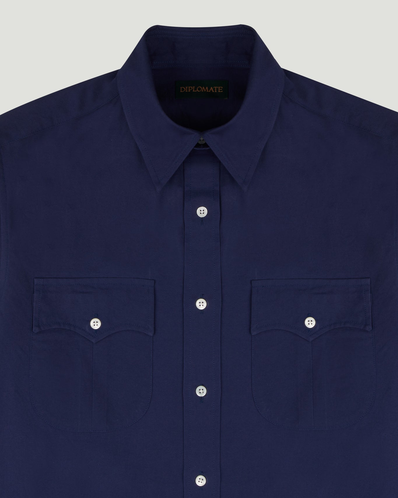 Officer Shirt Chinese Blue Washed Pinpoint Oxford