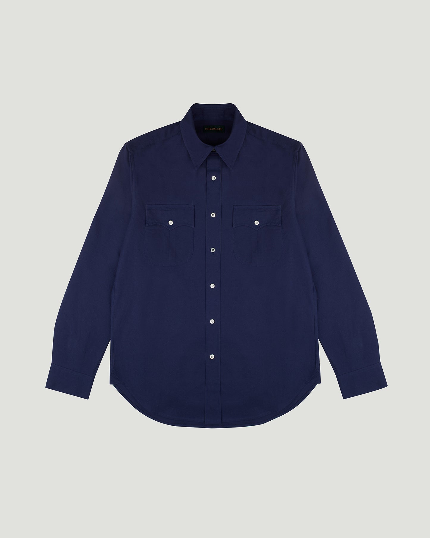 Officer Shirt Chinese Blue Washed Pinpoint Oxford