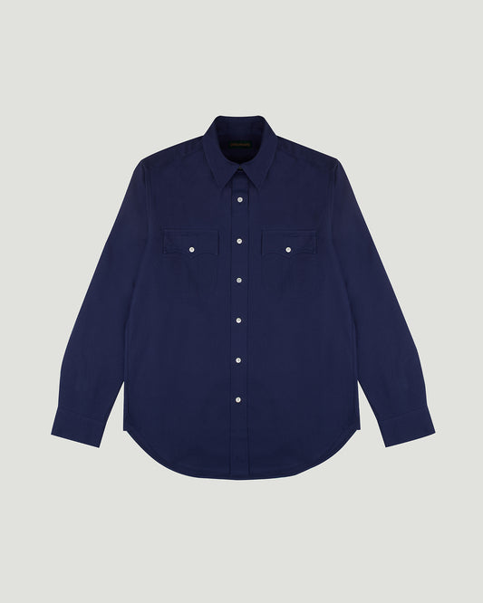 Officer Shirt Chinese Blue Washed Pinpoint Oxford