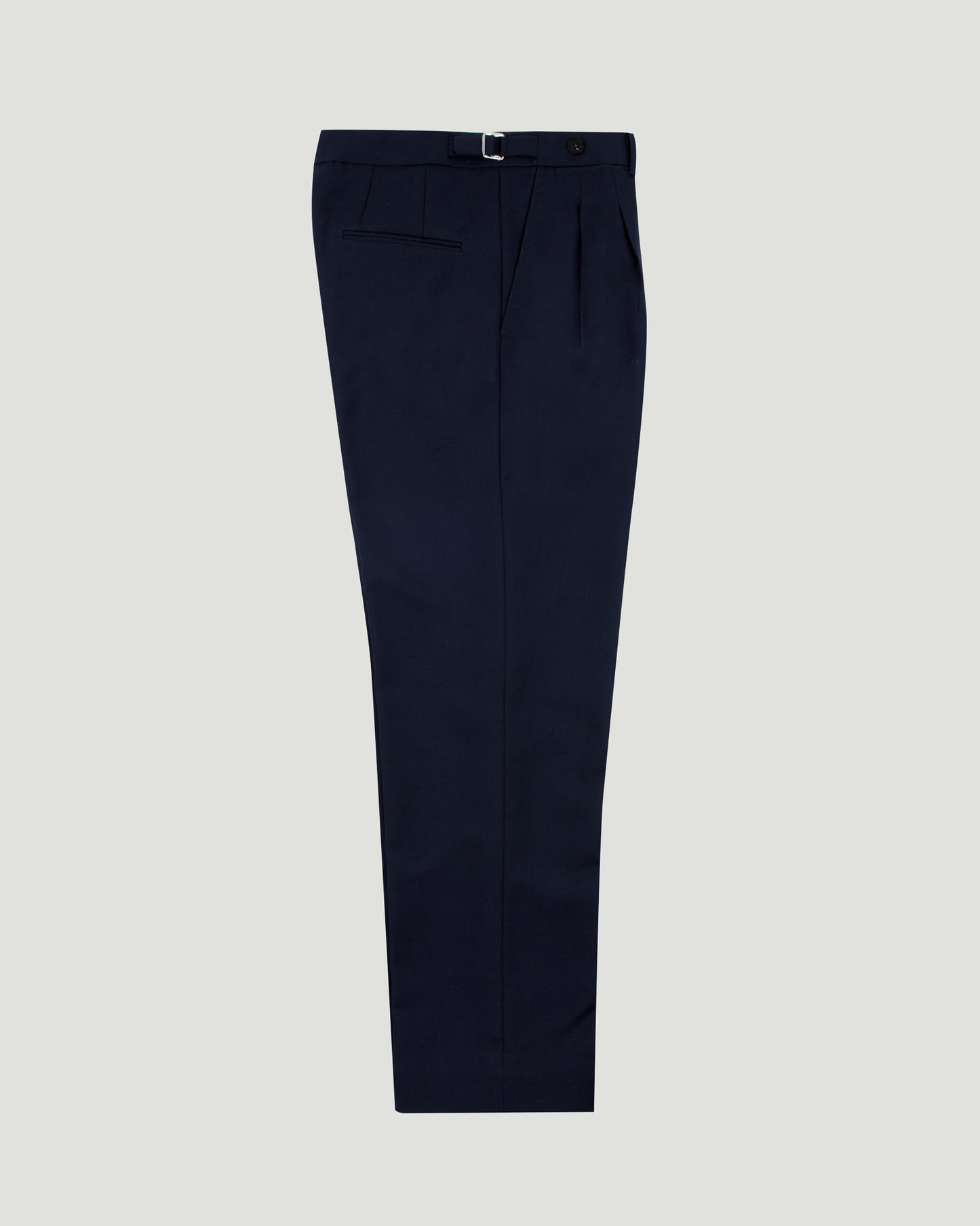 DIPLOMATE Navy Wool Double Pleated Trousers