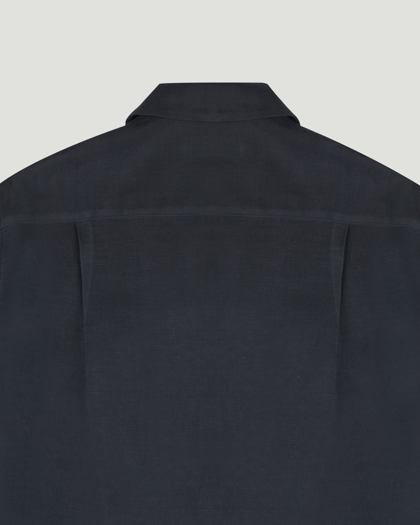 Gray Rayon Linen Open Collar L/S Shirt