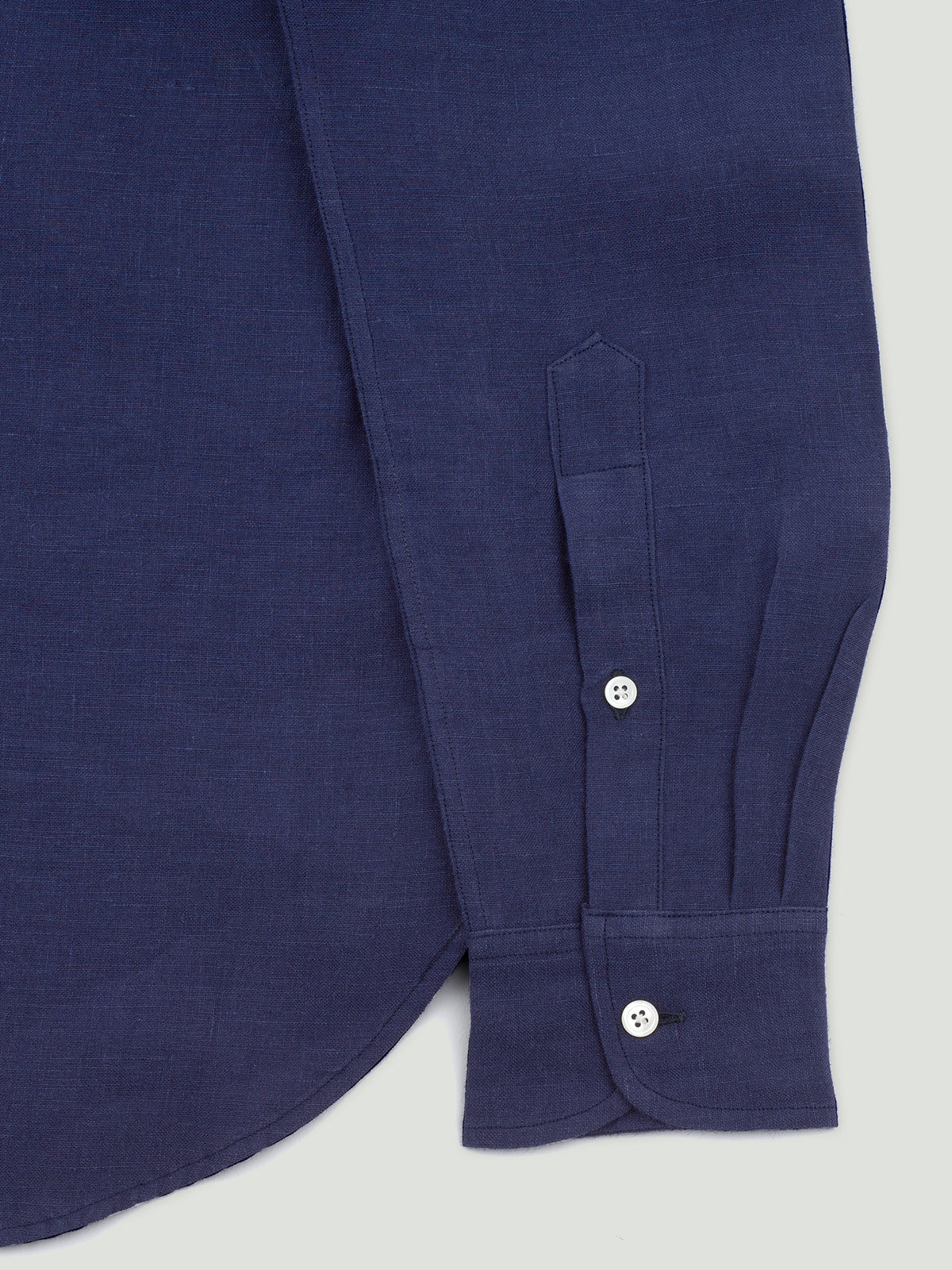 Diplomate Indigo Blue Linen Button-Down Shirt