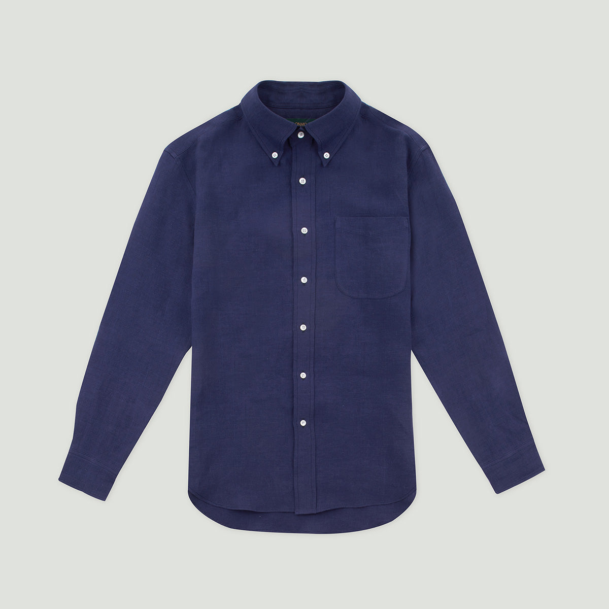 Diplomate Indigo Blue Linen Button-Down Shirt