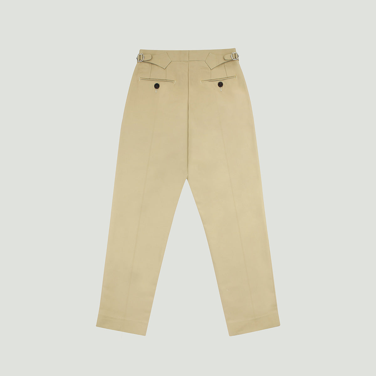 Diplomate Camel Beige Cotton Single Pleated Trousers