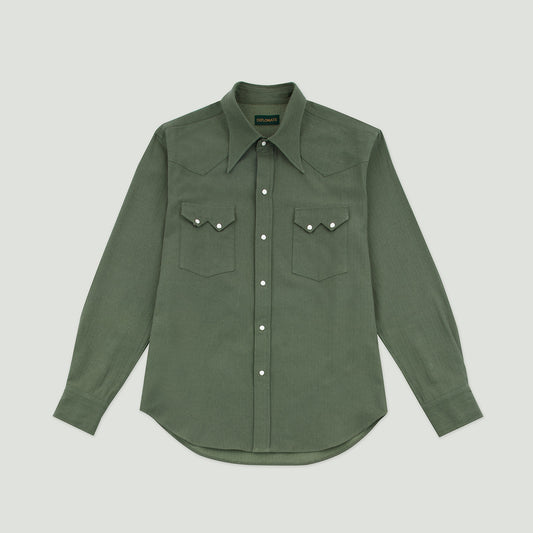 Diplomate OG Green Herringbone Westerner Shirt