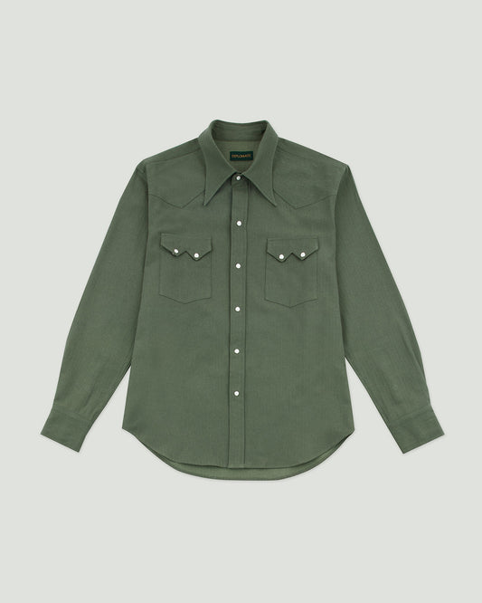Diplomate OG Green Herringbone Westerner Shirt