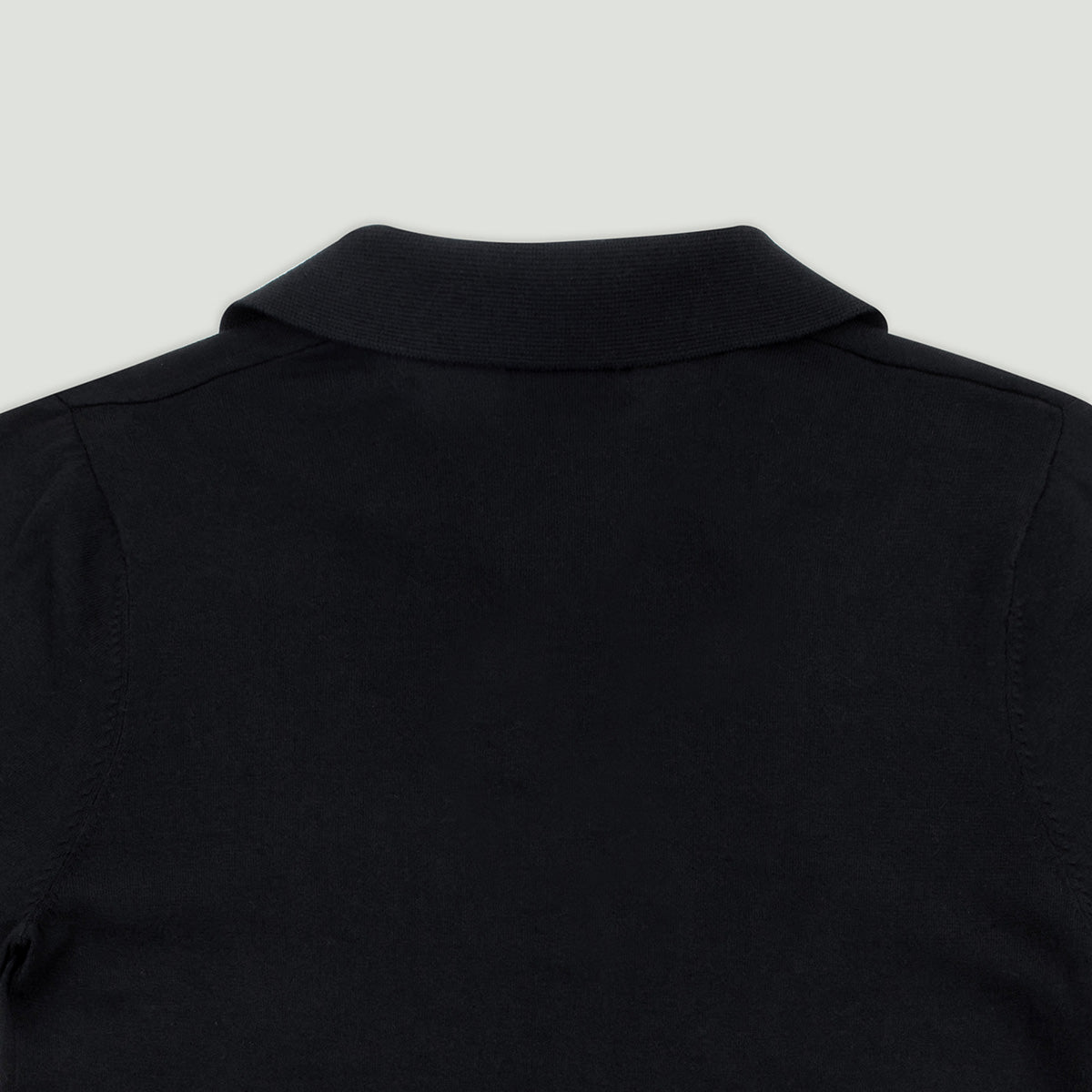 Officiel Beau for CHEZ Diplomate Open-Collar Knitted Polo Shirt in Super Dark Navy