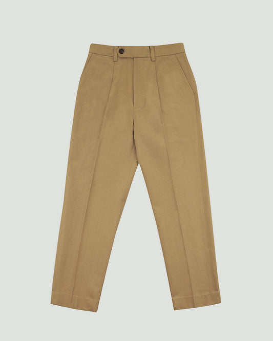 Diplomate Brownish Cotton-Linen Trousers