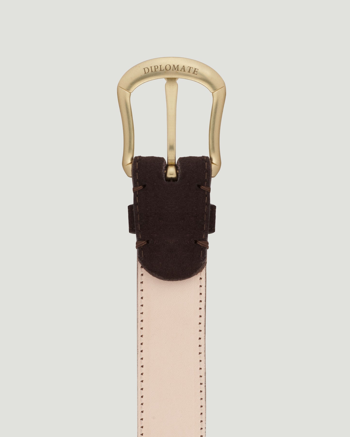 Belt Suede Brass Skeleton Dark Brown