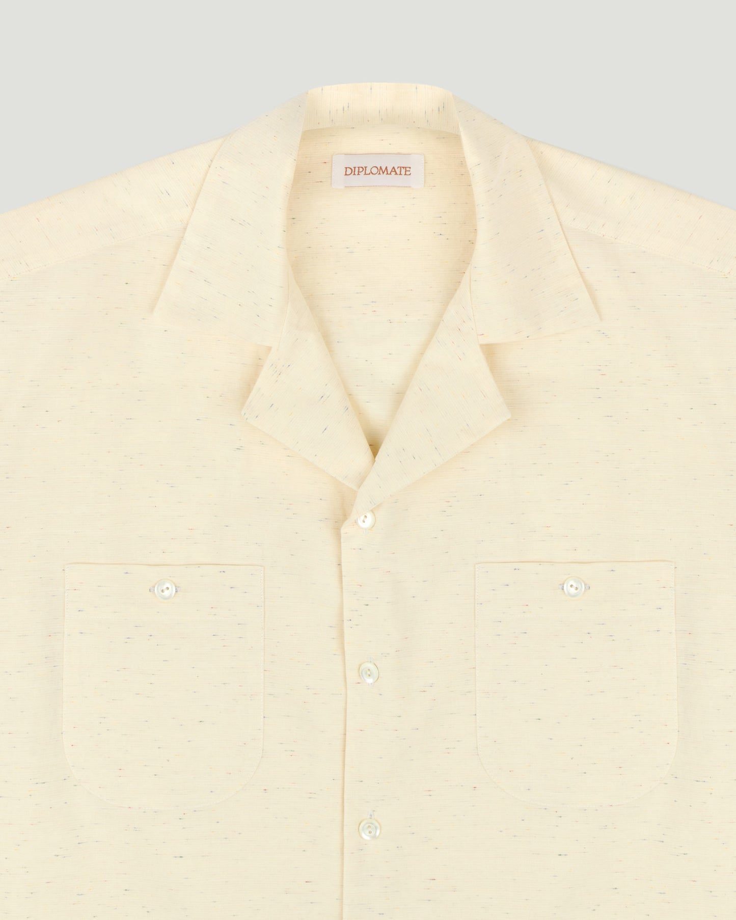 Yellow Nep Chambray Open Collar Shirt
