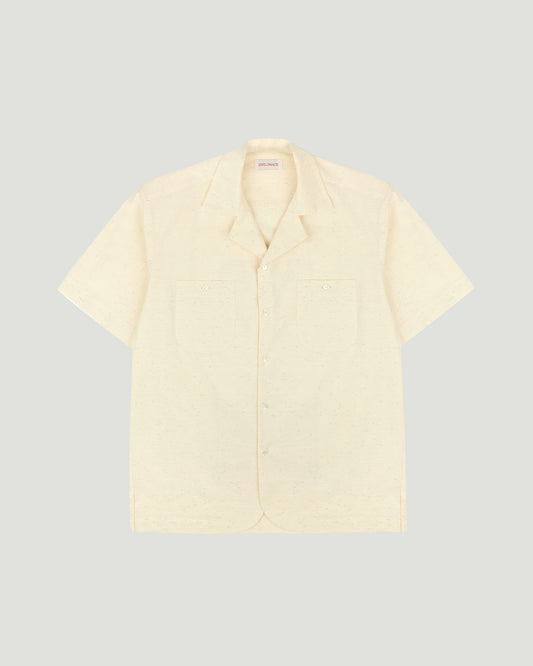 Yellow Nep Chambray Open Collar Shirt