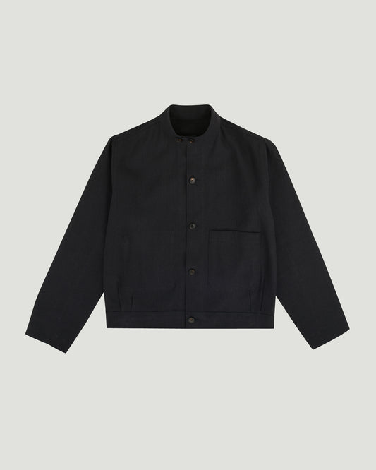 Black Linen cotton Driver Jacket