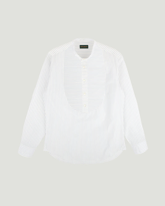 Atelier Stripe Pullover Band Collar Shirt