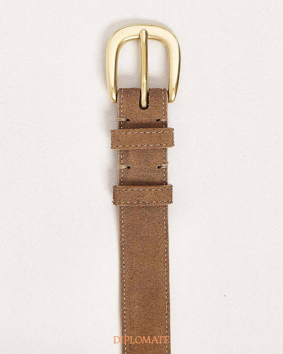 Diplomate Tan Suede Belt