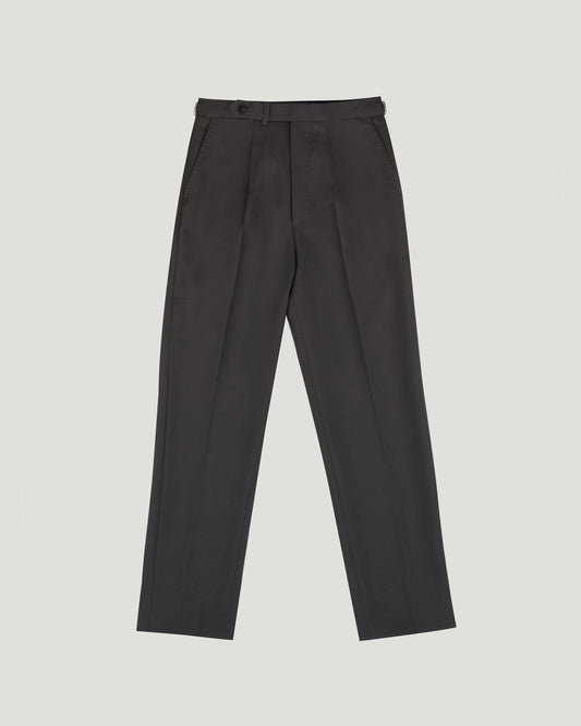DIPLOMATE Grey Wool Single Pleated Trousers
