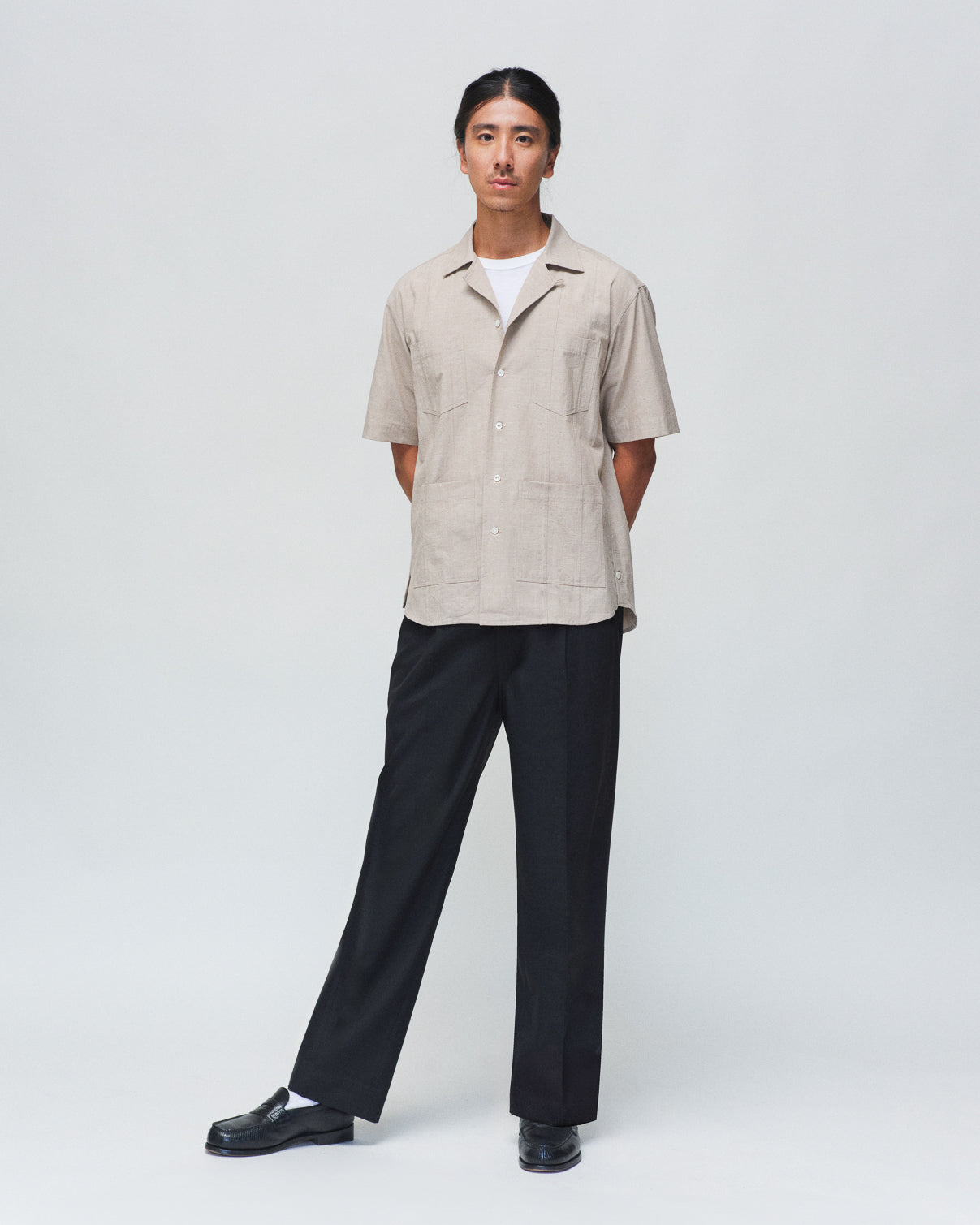Brown Nep Chambray Cuban Shirt