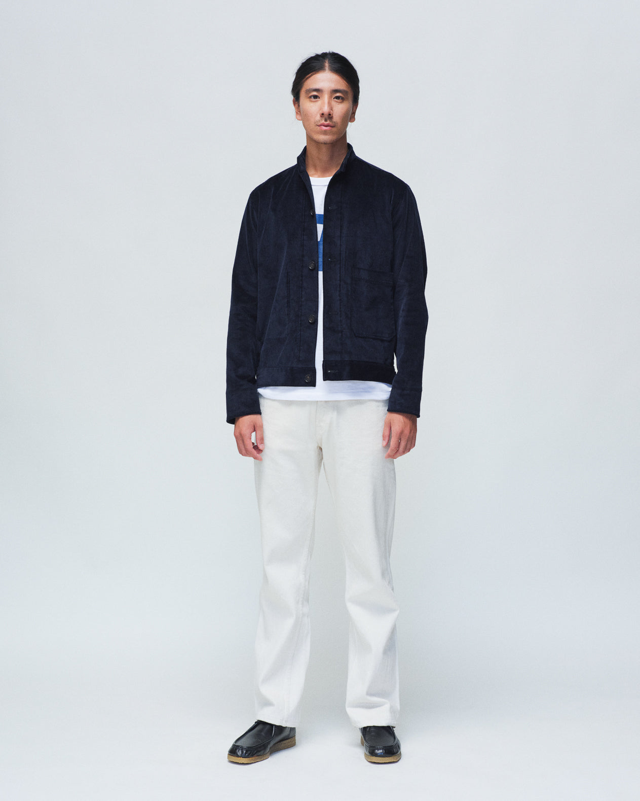 Navy Corduroy Driver Jacket