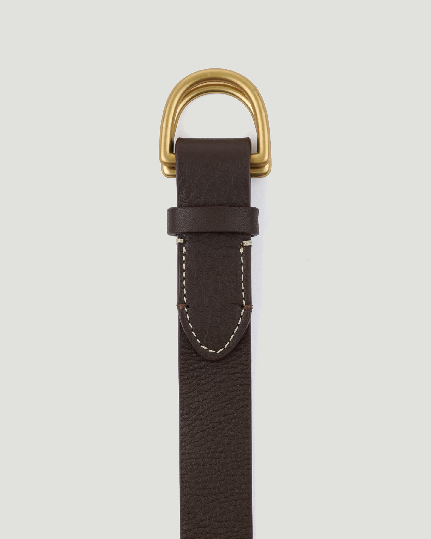 Dark Brown Double D-Ring Leather Belt