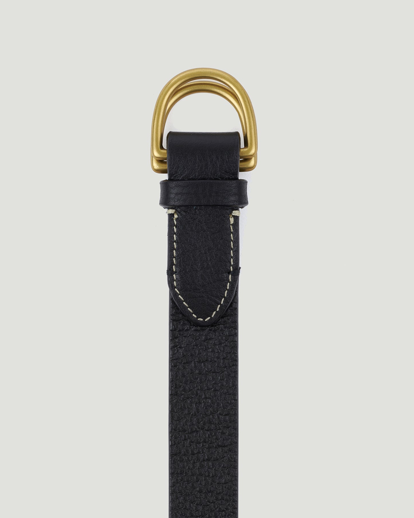Black Double D-Ring Leather Belt