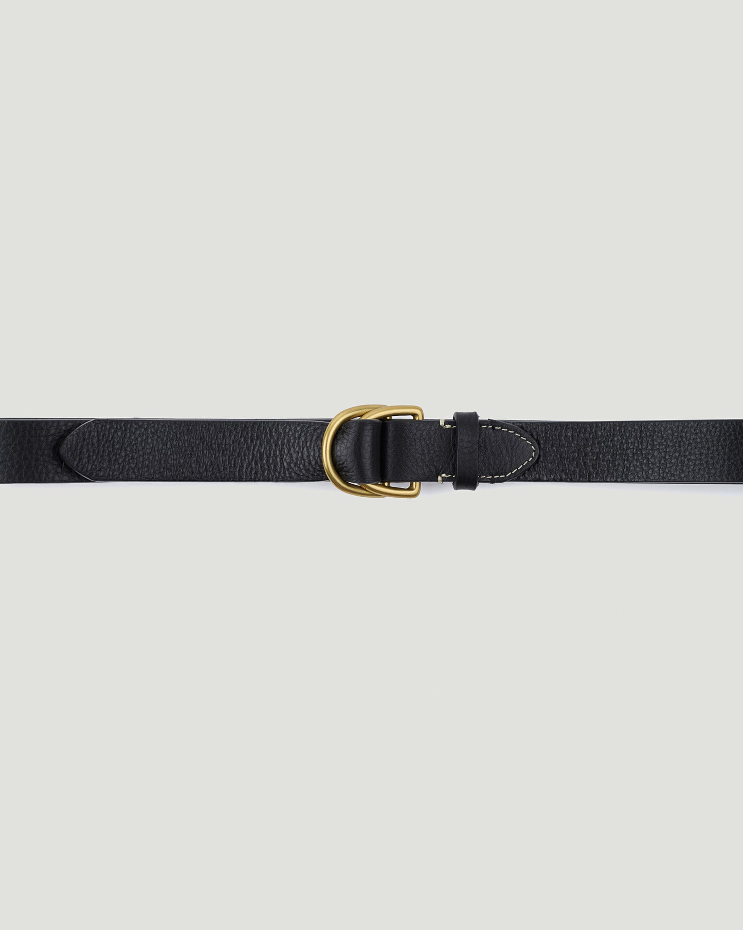 Black Double D-Ring Leather Belt