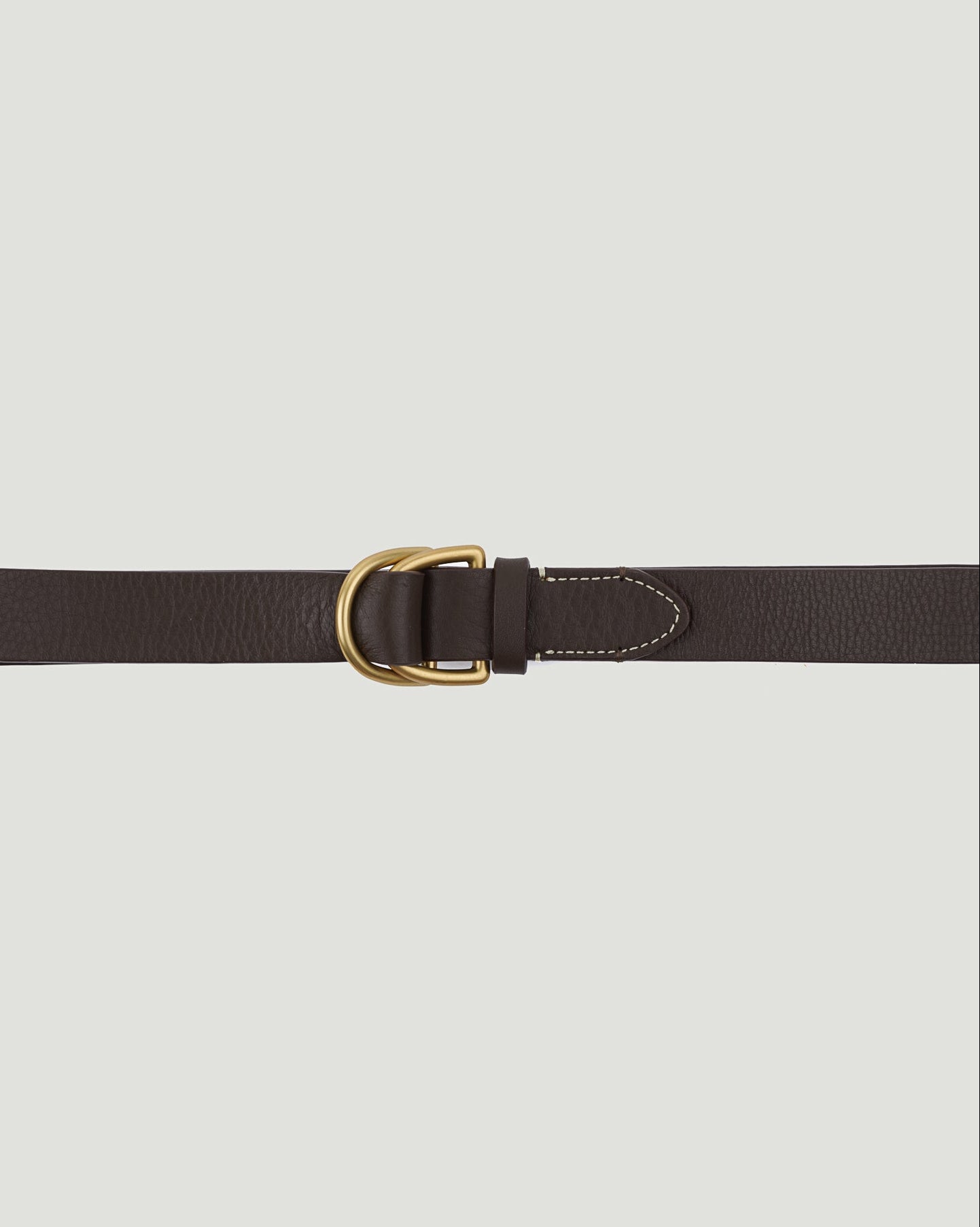 Dark Brown Double D-Ring Leather Belt