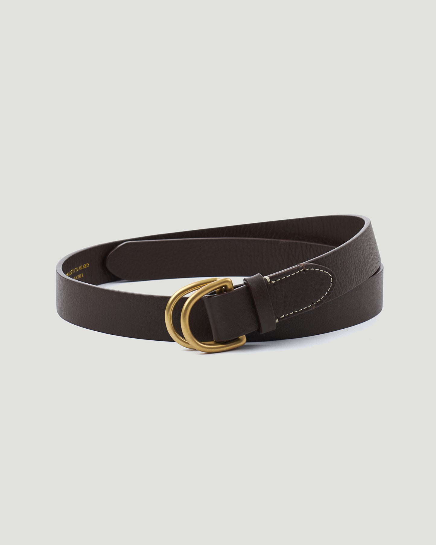 Dark Brown Double D-Ring Leather Belt