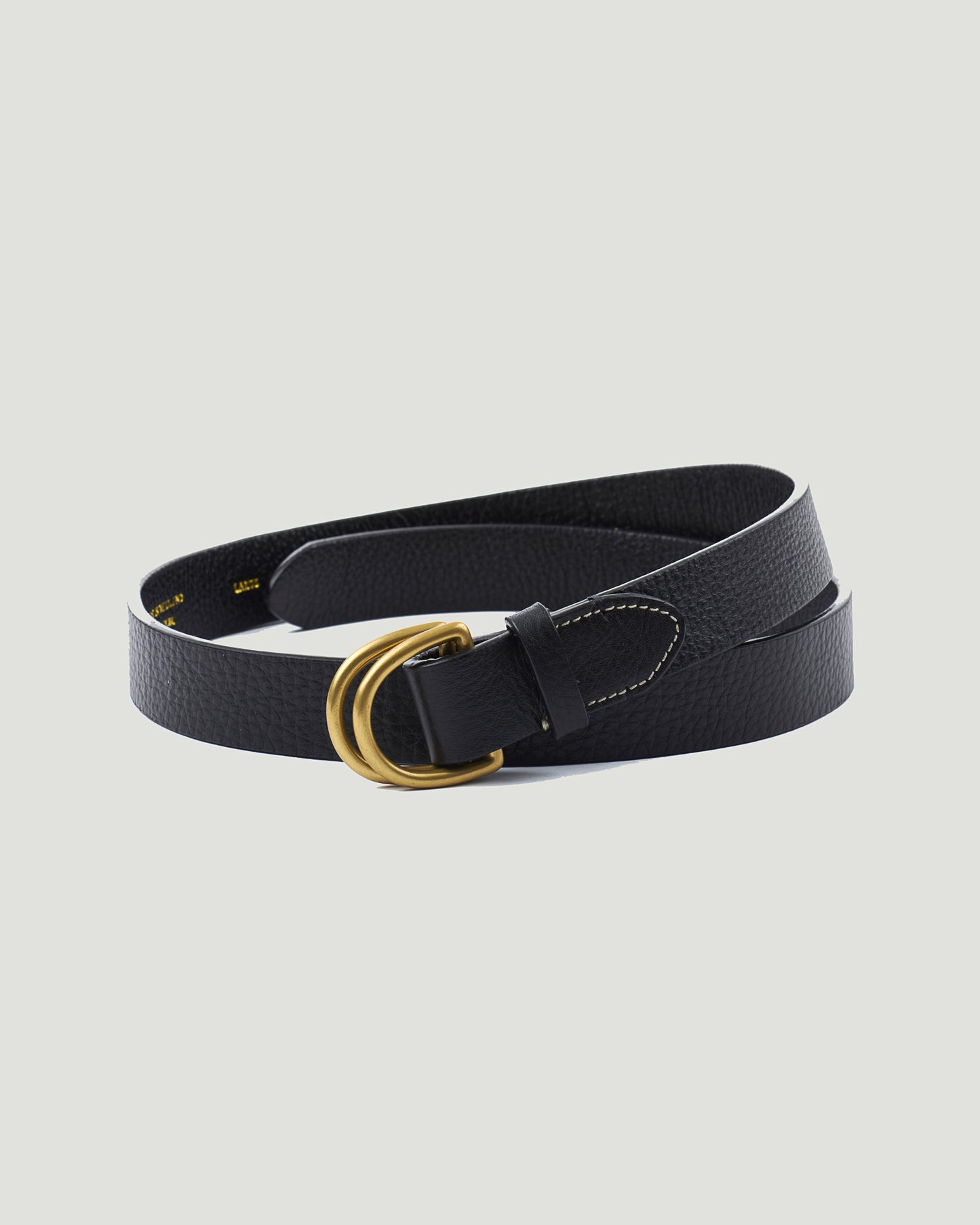 Black Double D-Ring Leather Belt