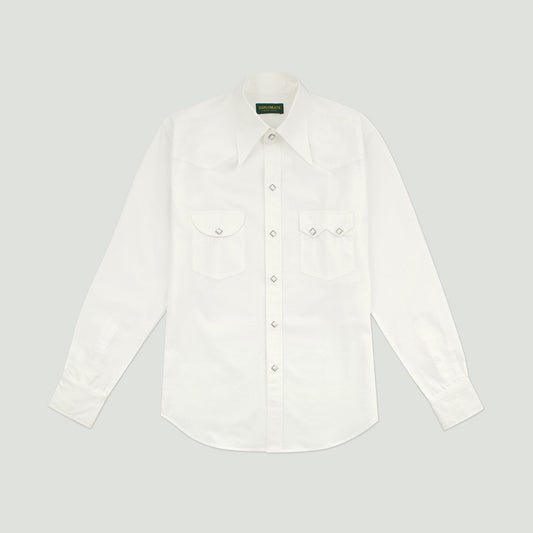 Diplomate White Seersucker Westerner Shirt