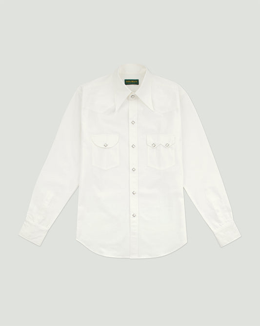Diplomate White Seersucker Westerner Shirt