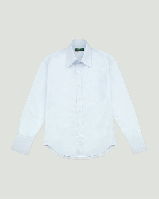 Diplomate Broadcloth Pale Blue Stripes Stright Collar Dress Shirt