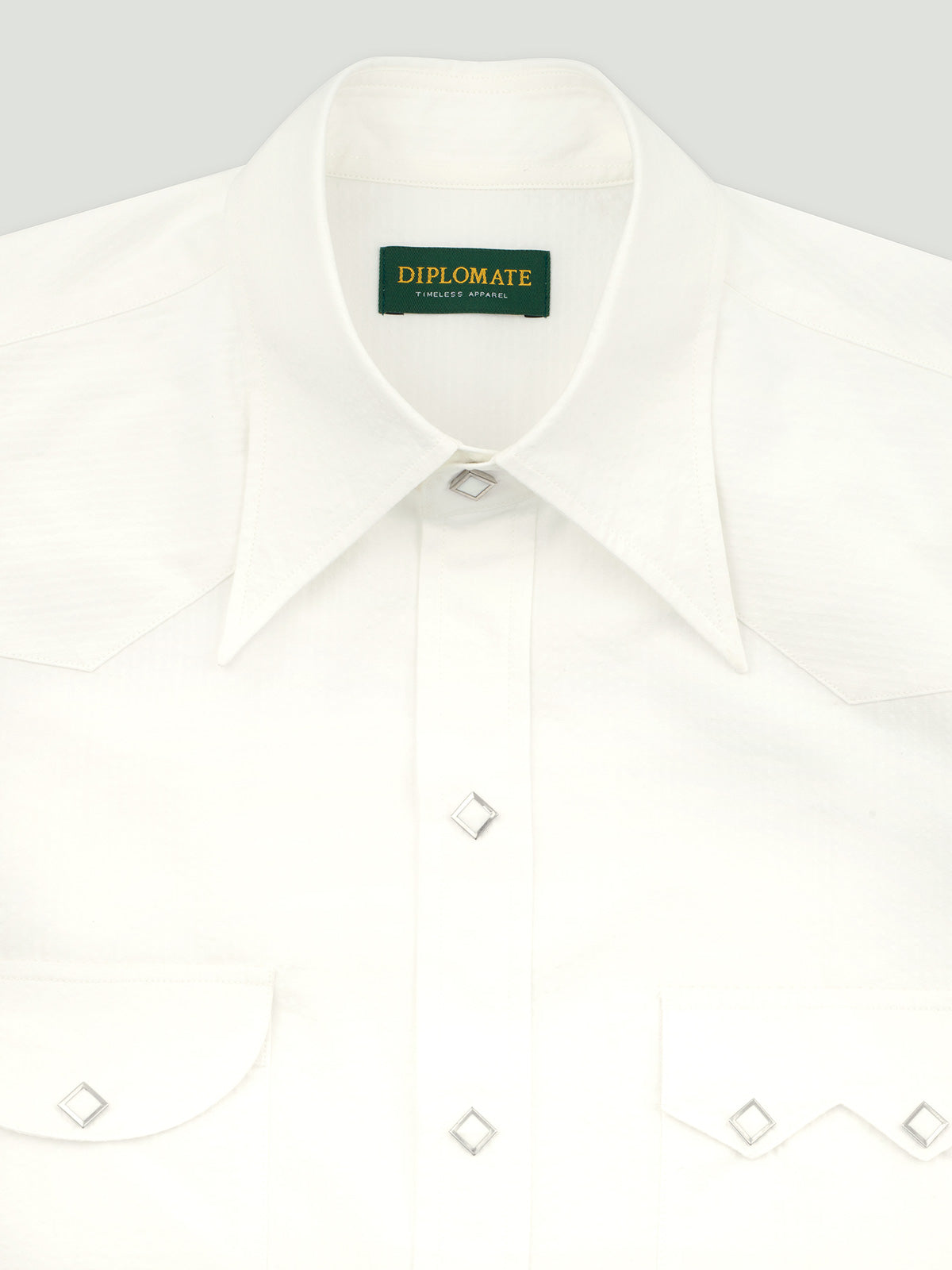 Diplomate White Seersucker Westerner Shirt