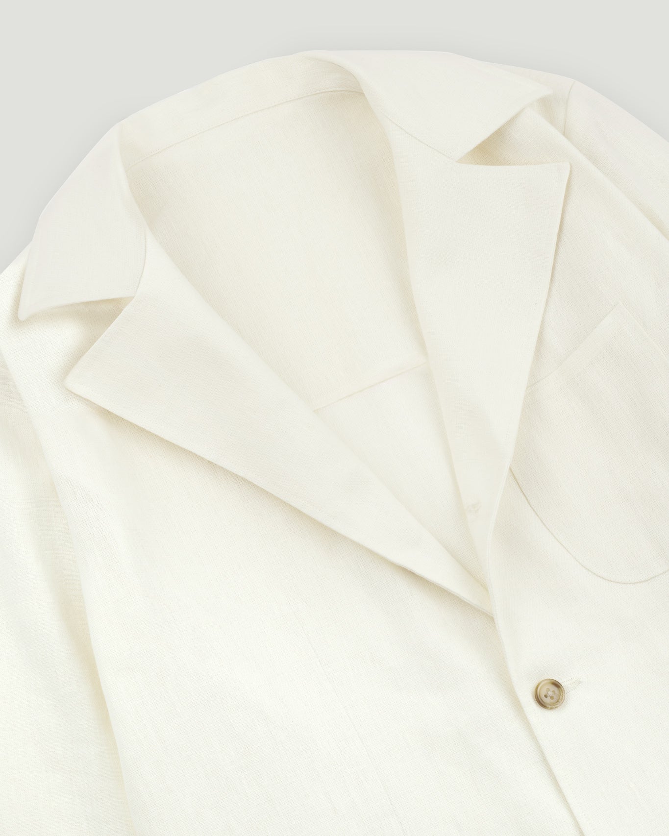Ivory Linen Cotton Chore Blazer Jacket