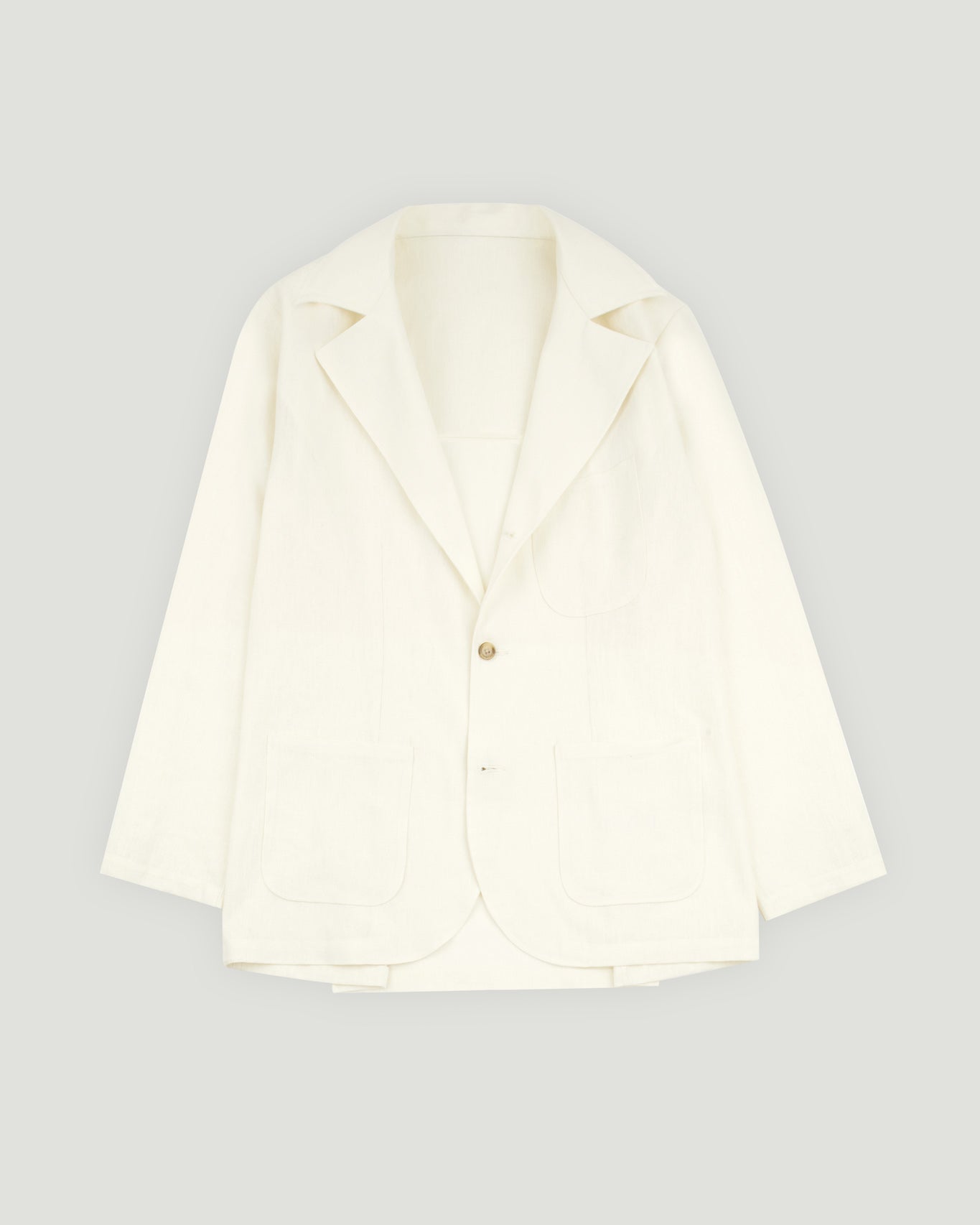 Ivory Linen Cotton Chore Blazer Jacket