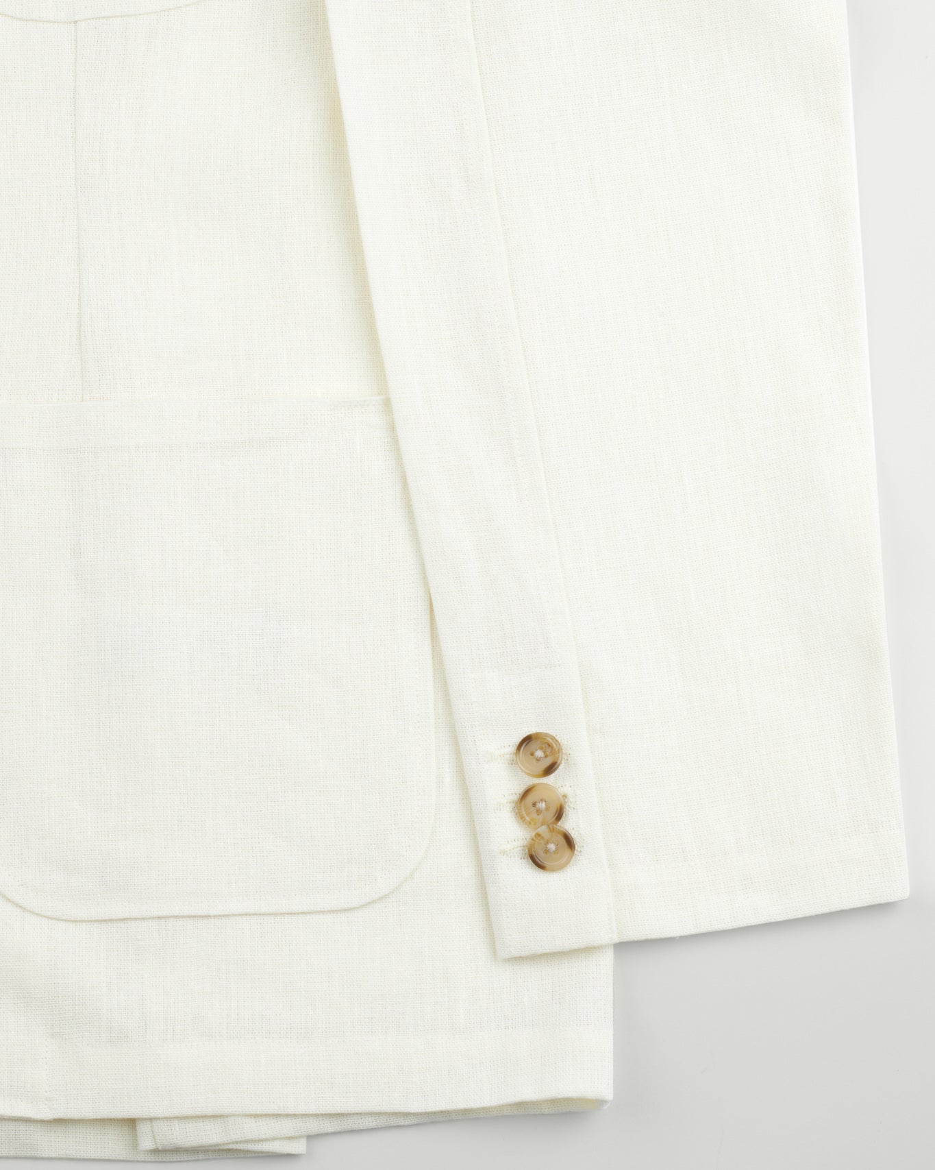 Ivory Linen Cotton Chore Blazer Jacket