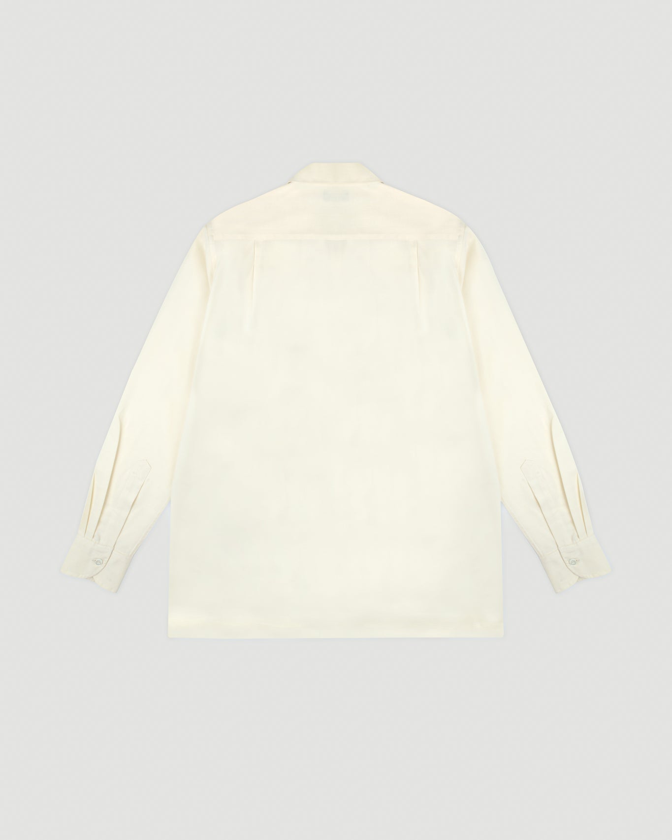 Cream Rayon Linen Open Collar L/S Shirt